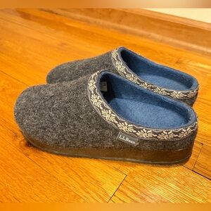 L.L. Bean Wool Slipper Clogs - Open Back - Cork Sole - Size 10